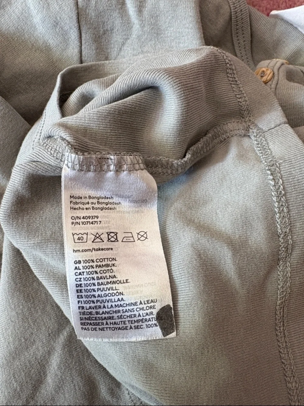 H&M Kids Natural Fibers 100% Cotton Blue Green Henley Top + Relaxed Linen Pants